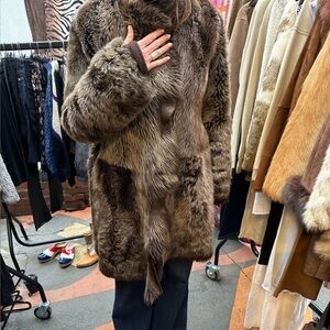 Luxurious Reversable Brown Real Fur Coat